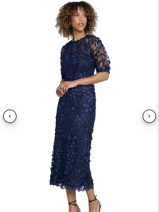 Dresses & Skirts - MAGGIE LONDON Marigold Textured 3D Embroidered Puff Sleeve Maxi Dress 💙 Sz 6